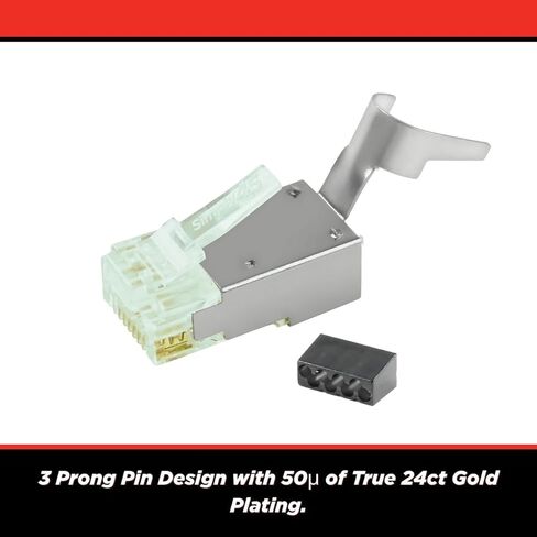 سيمبلي 45 مقابس معيارية معيار WE/SS RJ45 لموصل 24AWG Cat5e UTP صلب و28-26 AWG Cat5e/6 UTP مجدولة - لون ازرق، تصميم دبوس ثلاثي الشوك- 100 قطعة - S45-1000 in Kuwait