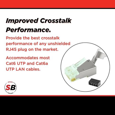 سيمبلي 45 مقابس معيارية معيار WE/SS RJ45 لموصل 24AWG Cat5e UTP صلب و28-26 AWG Cat5e/6 UTP مجدولة - لون ازرق، تصميم دبوس ثلاثي الشوك- 100 قطعة - S45-1000 in Kuwait