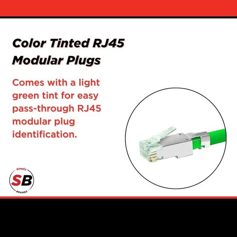 سيمبلي 45 مقابس معيارية معيار WE/SS RJ45 لموصل 24AWG Cat5e UTP صلب و28-26 AWG Cat5e/6 UTP مجدولة - لون ازرق، تصميم دبوس ثلاثي الشوك- 100 قطعة - S45-1000 in Kuwait