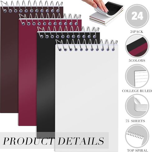 LEINUOSE 100 PCS PLACS Spiral Memo Pads 3 × 5 بوصة 75 SHOETS COLLEGE حكمت أجهزة الكمبيوتر المحمولة الصغيرة الصغيرة الصغيرة المفترات العليا من وسادات الملاحظات المبطنة لأعمال سفر مكتب المدرسة المنزلية (لون مشرق) in Saudi Arabia