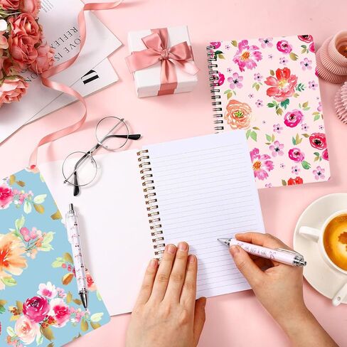 YIHUANYIFA 4pcs Spiral Notebooks School Supplies A5 8mm Ruled 8.3 Inch x 5.9 Inch Hardcover 160 Pages Journals for Work Students Study and Notes (4, Floral) in Saudi Arabia