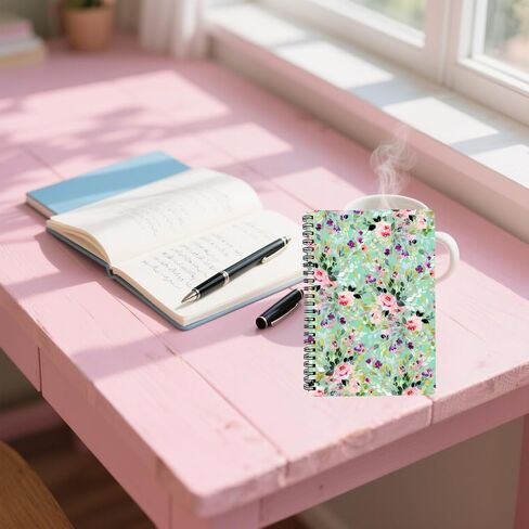 YIHUANYIFA 4pcs Spiral Notebooks School Supplies A5 8mm Ruled 8.3 Inch x 5.9 Inch Hardcover 160 Pages Journals for Work Students Study and Notes (4, Floral) in Saudi Arabia