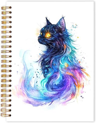Qabliqo Orange Tabby Cat Bathing Spiral Notebooks, Minimalist Japanese Cat Journals for Writing, Cats Lover Mom Lady Gifts Journal, Aesthetic Cute Kitten Notebook for Note Taking, 5.5x8.3 Inch in Saudi Arabia