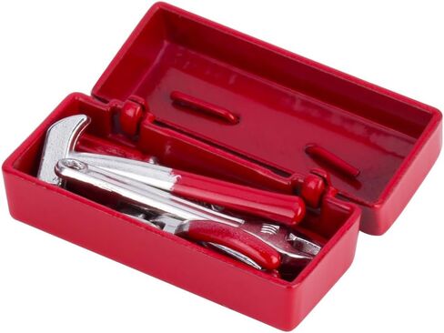 1:10 Scale RC Crawler Accessories Simulation Decoration Tools Mini Decorative Wrench Hammer Screwdriver Toolbox for 1/10 RC Crawler Car SCX10 D90 D110 TF2 TRX4 (Red) in Saudi Arabia