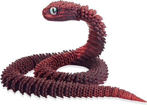 23.6 inches 3D Printed Snake Figurines, Animals Figurines, Night Light Articulated Flexible Spiral Dragon Snake Animals Toy, Fidget Toys, Desk Pets, for Halloween Decor in Kuwait