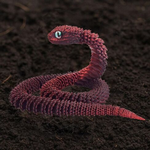 23.6 inches 3D Printed Snake Figurines, Animals Figurines, Night Light Articulated Flexible Spiral Dragon Snake Animals Toy, Fidget Toys, Desk Pets, for Halloween Decor in Kuwait