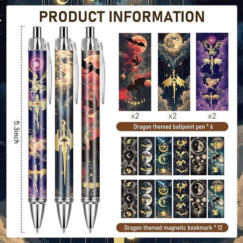 Fourth-Wiings Dragon Gift - 21 PCS Journaling Kit 4th Wing Bookish Merch Fantasy Bookmarks Notebooks Ballpoint Pen Book Mark for Reading Birthday Gift for Book Lover Reader Fans in Saudi Arabia