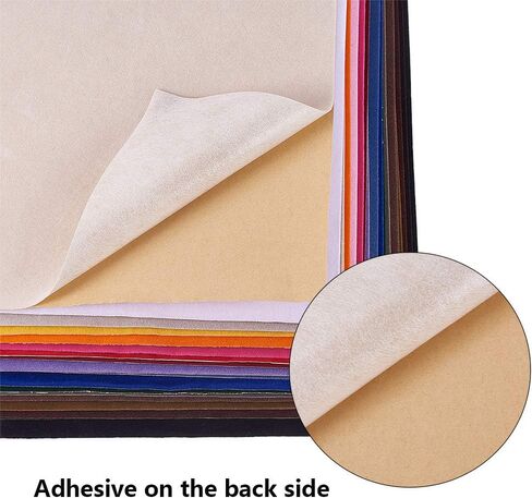 BENECREAT 19 Colors 8.3x11.8 Velvet Fabric Sticky Back Adhesive Back Sheets A4 Self-Adhesive Velvet Fabric Sheet for Halloween Christmas Decor Art and Craft Making in Saudi Arabia