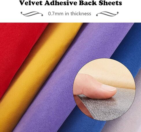 BENECREAT 19 Colors 8.3x11.8 Velvet Fabric Sticky Back Adhesive Back Sheets A4 Self-Adhesive Velvet Fabric Sheet for Halloween Christmas Decor Art and Craft Making in Saudi Arabia