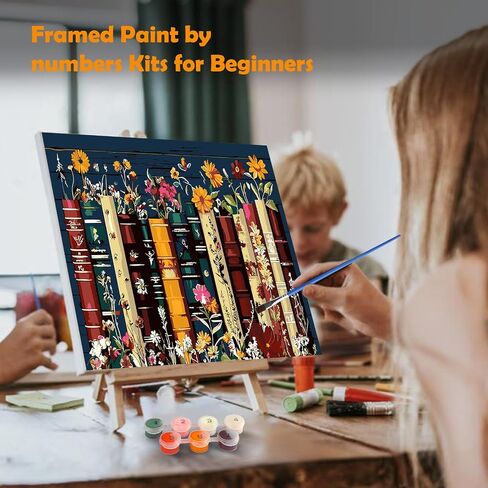 Mogtaa The Great Wave Paint by Numbers Att for Bealues ​​Begins with Frame و Mandscape Compe Paint by Number Kits on Canvas with Easel ، easy DIY Painting kits for Home Decor ، 8x12in in Saudi Arabia