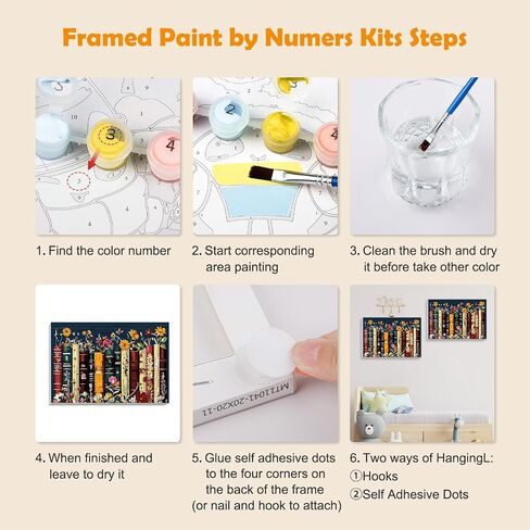 Mogtaa The Great Wave Paint by Numbers Att for Bealues ​​Begins with Frame و Mandscape Compe Paint by Number Kits on Canvas with Easel ، easy DIY Painting kits for Home Decor ، 8x12in in Saudi Arabia