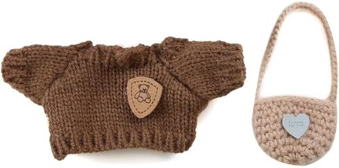 Clothes for Doll (NO Doll) , Handcrafted Crochet 3-Piece Set for 17cm Dolls, Premium Outfit with Accessories for , Stylish Clothes for Dolls(Style K) in Saudi Arabia