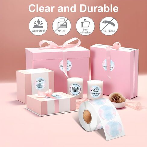 2" White Thermal Circle Sticker Labels, Self-Adhesive Round Direct Thermal Labels, Multi-Purpose Printer for DIY Barcode, Address, Name Tags 750/1 Roll White, Not for M100 in Kuwait