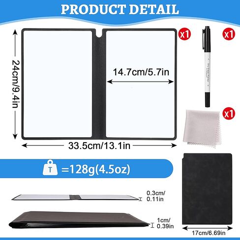 Marspark Portable White Board Board Dry Erase Board 9.4 "× 6.7" صغيرة قابلة للطي قابلة للطي مزدوجة الجوانب مع إكسسوارات مكتب تنظيف القلم الأسود للتخطيط للاجتماع in Saudi Arabia