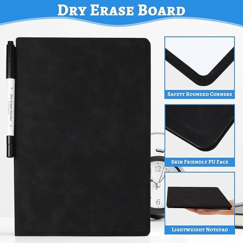 Marspark Portable White Board Board Dry Erase Board 9.4 "× 6.7" صغيرة قابلة للطي قابلة للطي مزدوجة الجوانب مع إكسسوارات مكتب تنظيف القلم الأسود للتخطيط للاجتماع in Saudi Arabia