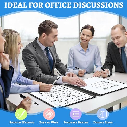 Marspark Portable White Board Board Dry Erase Board 9.4 "× 6.7" صغيرة قابلة للطي قابلة للطي مزدوجة الجوانب مع إكسسوارات مكتب تنظيف القلم الأسود للتخطيط للاجتماع in Saudi Arabia
