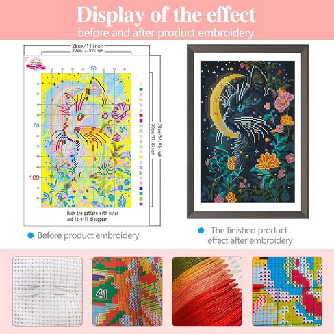 Zhenqing Elegant Ballet Dancer Cross Stitch Kit - 11CT 15.7x19.7 Inch (40x50cm), Pink & White Graceful Dance Design, DIY Embroidery Kit with Threads, Fabric & Guide, Perfect Home Decor Art Gift(67492) in Saudi Arabia