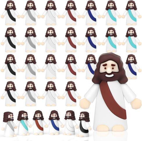 Draupnir 120pcs شخصيات يسوع الصغيرة تماثيل عيد الفصح المصغرة بكميات كبيرة ، وشخصيات يسوع الدينية هدية لأصدقاء العائلة زميل في العمل في عيد الفصح (قوس قزح) in Kuwait