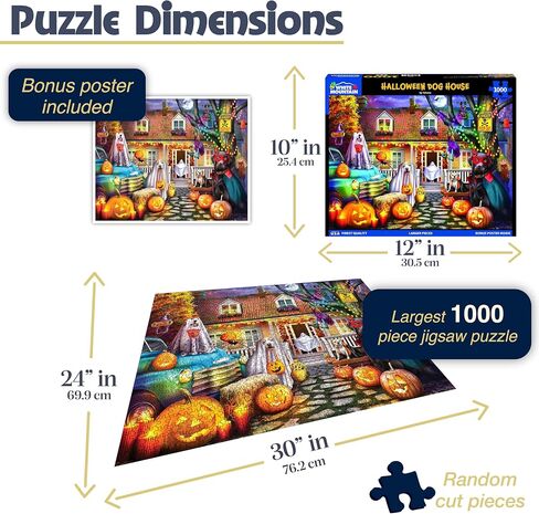 White Mountain Halloween Dog House Puzzle 1000 Piece Vintage Autumn Jigsaw Puzzles for Adults and Families in Saudi Arabia