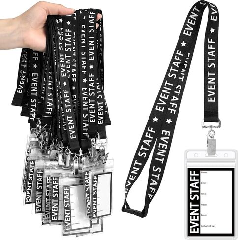 HARLOON 25 SET Black Event Matists Lanyards with Class Clear Clear Badge Badge Mounderers Vip VIP Backtage Staff Pass in Saudi Arabia
