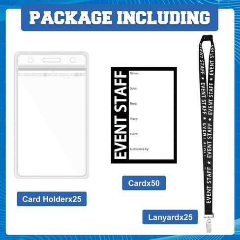HARLOON 25 SET Black Event Matists Lanyards with Class Clear Clear Badge Badge Mounderers Vip VIP Backtage Staff Pass in Saudi Arabia