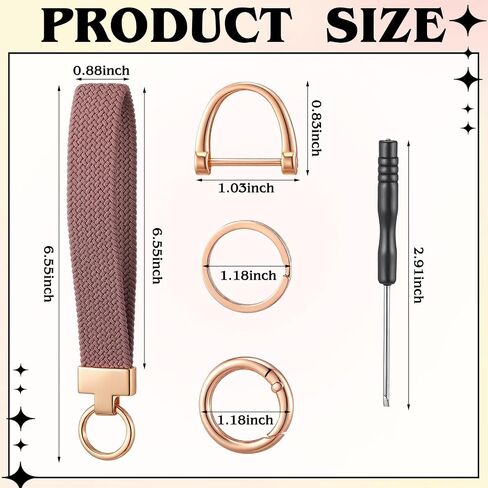 Nosiny 3 Pcs Stretchy Keychain Wristlet Woven Wrist Lanyard for Car Keys Cute Key Chain with 3 Keyrings and D-ring in Saudi Arabia