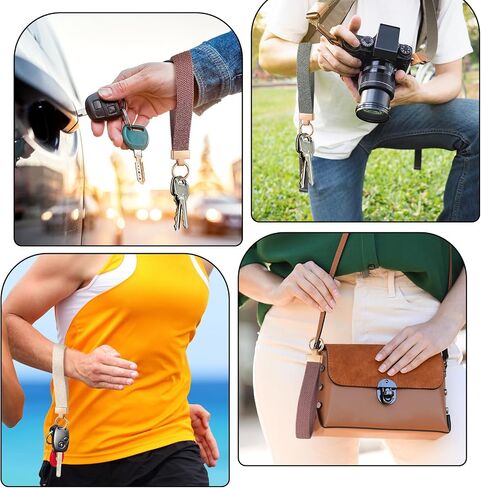 Nosiny 3 Pcs Stretchy Keychain Wristlet Woven Wrist Lanyard for Car Keys Cute Key Chain with 3 Keyrings and D-ring in Saudi Arabia