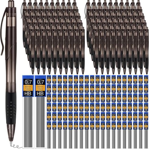 240 PCS 0.7mm أقلام الرصاص مجموعة كبيرة تشمل 120 قلم رصاص ميكانيكي سوداء 120 HB تعبئة الرسائل الفنية للمكاتب الفنية الفصل الدراسي كتابة اللوازم رسم رسم in Saudi Arabia