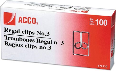 ACCO Regal Owl 1" Paper Clips, Silver, Box of 100 in Saudi Arabia