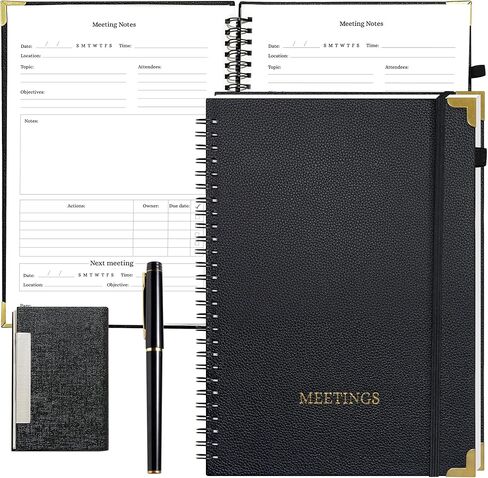 3 أجهزة كمبيوتر كمبيوتر محمول للعمل ، ويأتي هذا مع قلم وحامل بطاقة عمل ، وجلد بو ، دفتر ملاحظات للاجتماعات ، الزاوية المعدنية السوداء والذهبية 7 "× 10 بوصة ، مخطط أعمال ، اجتماعات in Kuwait