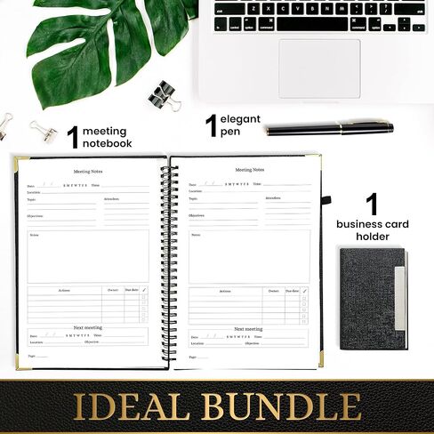 3 أجهزة كمبيوتر كمبيوتر محمول للعمل ، ويأتي هذا مع قلم وحامل بطاقة عمل ، وجلد بو ، دفتر ملاحظات للاجتماعات ، الزاوية المعدنية السوداء والذهبية 7 "× 10 بوصة ، مخطط أعمال ، اجتماعات in Kuwait