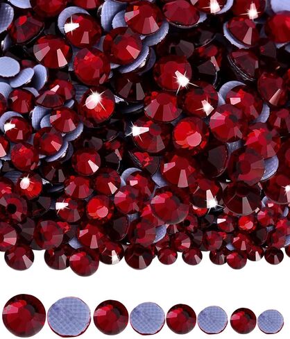 5760pcs Burgundy Hotfix Rhinestone Bulk, Flatback Rhinestone for Bedazzling Crystal Beads Hot Fix Rhinestones for Crafting Clothes Nail Gems Jewelry Accessories(Maroon) in Kuwait
