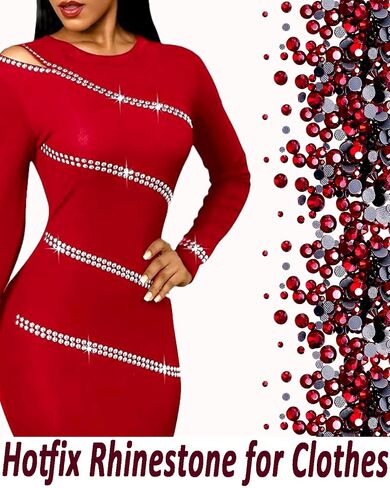 5760pcs Burgundy Hotfix Rhinestone Bulk, Flatback Rhinestone for Bedazzling Crystal Beads Hot Fix Rhinestones for Crafting Clothes Nail Gems Jewelry Accessories(Maroon) in Kuwait