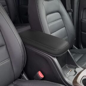 Car Center Console Armrest Cover for 2015-2022 Chevy Colorado/GMC Canyon Accessories Leather Interior Arm Rest Cover Console Lid Protector Seat Elbow (Carbon Fiber+Black)