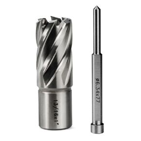 OSCARBIDE 13/16"x1"Annular Cutter,3/4 inch Weldon Shank,13/16 inch Cutting Diameter,1 inch Depth of Cut,2 Flat Mag Drill Bit with Pilot Pin for Magnetic Drill Press,1 Piece