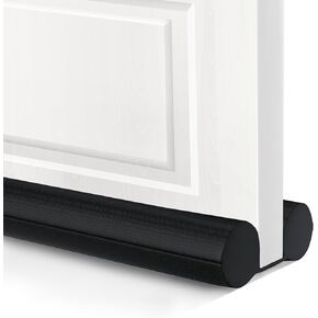 Door Draft Stopper, 36 inch Black Under Door Bottom Gap Draft Noise Blocker, Adjustable Double(Twin) Door Seal Protector Guard for Cold Air, Wind, Sound, Light, Dust