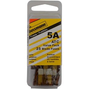 Bussmann (VP/ATC-5-RP) Tan 5 Amp 32V Fast Acting ATC Blade Fuse, (Pack of 25)