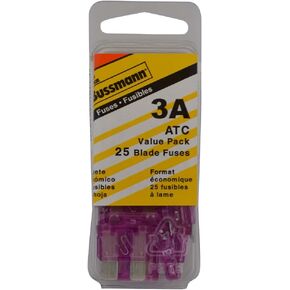 Bussmann (VP/ATC-3-RP) Violet 3 Amp 32V Fast Acting ATC Blade Fuse, (Pack of 25)