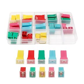 30PCS Long and Short Foot Car Square Fuse Combination Car Fuses Fuses Assortment Kit (3pcs Each of Square Short Foot 20A/30A/40A/50A/60A, 3pcs Each of Square Long Foot 20A/30A/40A/50A/60A)