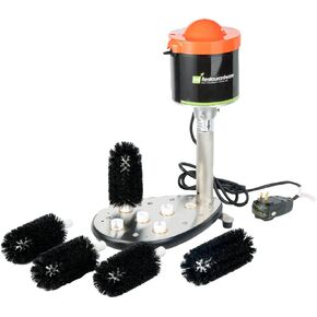 Restaurantware Clean Tek Professional 5-Brush Electric Glass Washer 1 Heavy-Duty Bar Washer - Upright For Bar Or Kitchen Stainless Steel Automatic Glass Washer 115V 1.3 HP NEMA 5-15P Plug