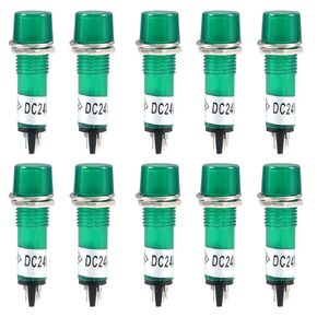 uxcell Signal Indicator Dash Light DC 24V, LED Bulbs XD7-1 Red, 7mm 9/32" Panel Mount 10Pcs
