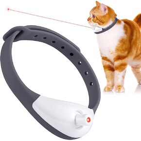 Wearable Automatic Cat Toys with LED Lights, Electric Smart Amusing Collar for Kitten, Interactive Cat Toys for Indoor Cats, Pet Exercise Toys, USB Rechargeable, Auto On/Off - Black