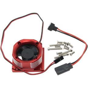 Motor Cooling Fan for TRAXXAS 1/8 4WD Sledge Monster Truck 6-8.4V Rc Car Cool Heatsink Part(Red)