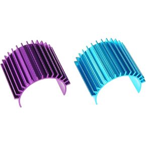 380 Motor Heat Sink 2PCS Aluminium Alloy Heatsink Cooling Fins for RC 370 380 385 390 395 Size Brushed Brushless Motor Purple and Blue