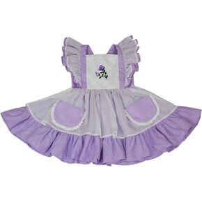 Girl Dress, Rose Embroidered Smocked Dress, Ruffle Sleeve Girl Frocks, Chiffon Kids Boutique Clothing