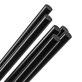 Acetal Copolymer Plastic Round Delrin Rod 1/4" Diameter, 12" Length - Black Color - Pack 6 (0.25in×12in, 6)