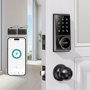 Keyless Entry Door Lock with 100 Codes - Electronic Keypad Deadbolt for Front Door - Electronic Door Lock with Anti Peeping Password - Touch Locking Auto Lock - Easy Install Zinc