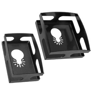 2 Pcs Slot Cutter Square and Rectangle Milling Cutting Carving One Step in Place, Electrical Box Cutout Saw Socket Slot Cutter for Plastic Metal Wood Drywall, Black
