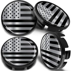Biomar Labs® 4 x Universal Wheel Centre Alloy Hub Center Caps Hubcaps Compatible with VW Part Number: 3B7601171 USA United States of America American Star National Silver Flag 65mm CV 16