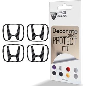 IPG Compatible with Civic Accord CRV VTEC Si Logo Center Cap Overlay Wheel Tire Decals Inner or Outer Stickers (Center Cap:2.25") (4 Units) (Solid Black, Outer Logo)
